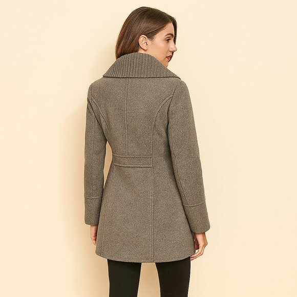 GUESS Women's Gray Double Breasted Pea Coat Size Large - Picture 2 of 8